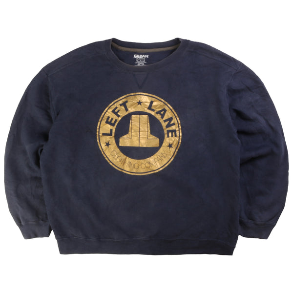 Gildan  Left Lane Crewneck Sweatshirt XLarge Navy Blue