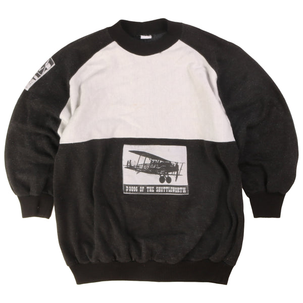 Blair  Plane Crewneck Sweatshirt Small (missing sizing label) Black