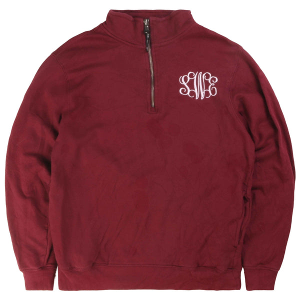 Chaples River  Quarter Zip Sweatshirt Small Burgundy Red