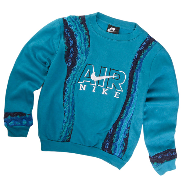 REWORK Nike X COOGI 90's Nike Air Crewneck Sweatshirt Women's Small Turquoise Blue Green