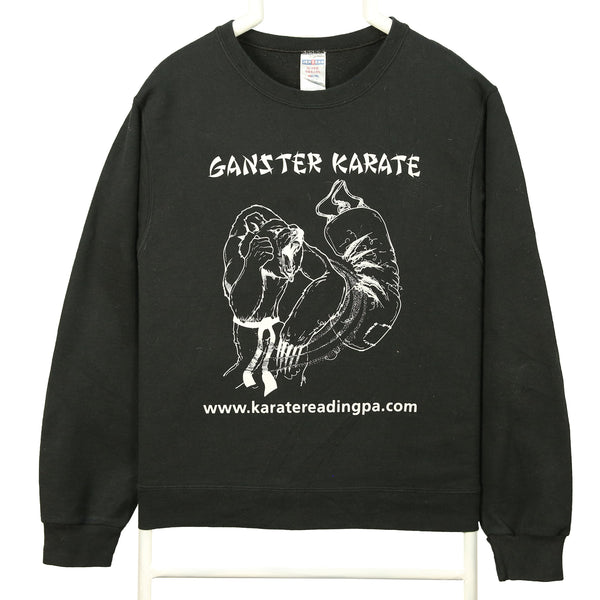 Jerzees 90's Ganster Karate Crewneck Sweatshirt Small Black