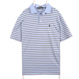 Polo Golf Ralph Lauren 90's Short Sleeve Striped Button Up Polo Shirt XLarge Blue