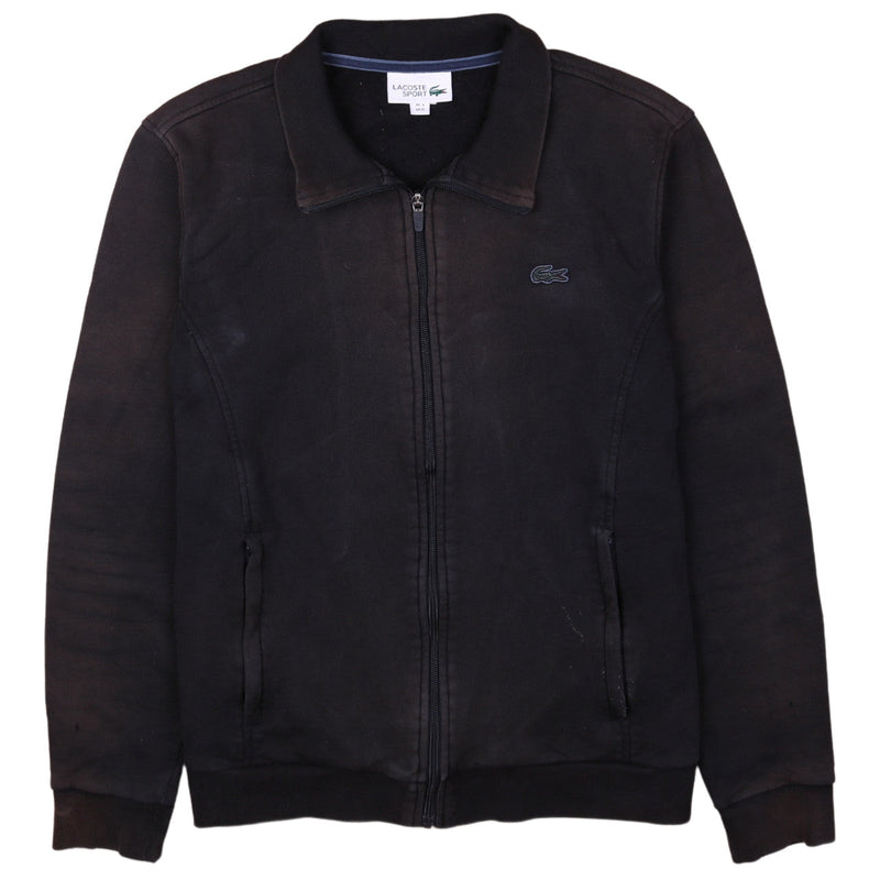 Lacoste 90's Lightweight Full Zip Up Sweatshirt Medium Black