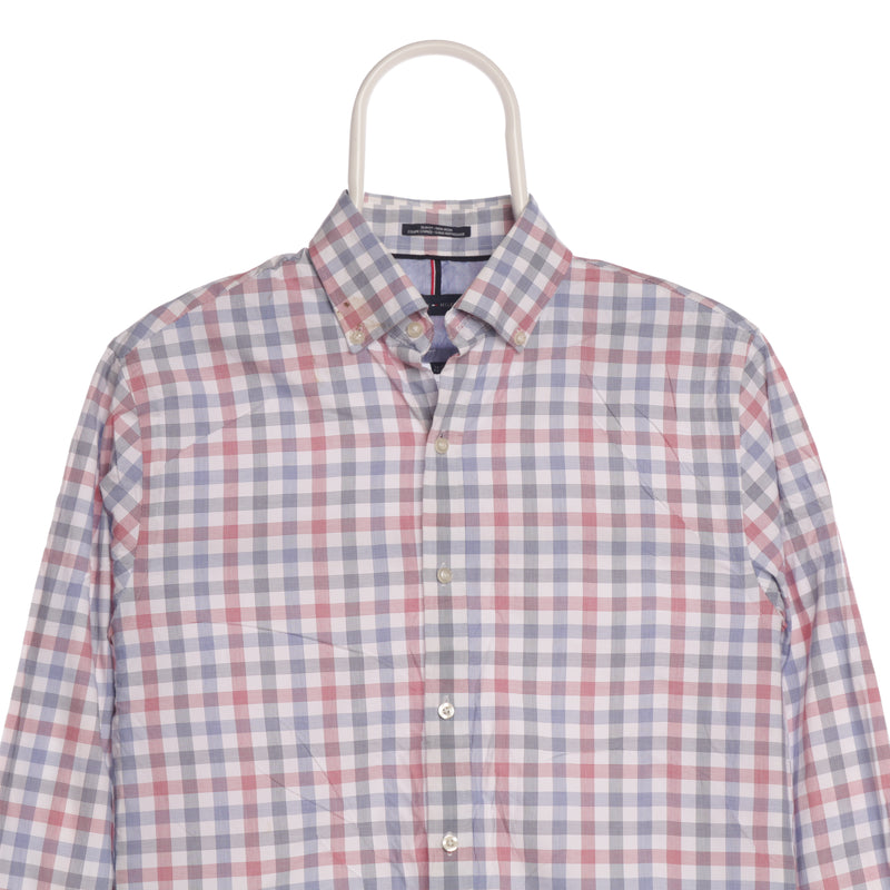 Tommy Hilfiger 90's Check Long Sleeve Button Up Shirt Small (missing sizing label) Blue