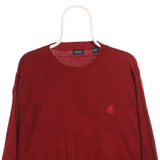 Izod 90's Knitted Crewneck Jumper Large Red