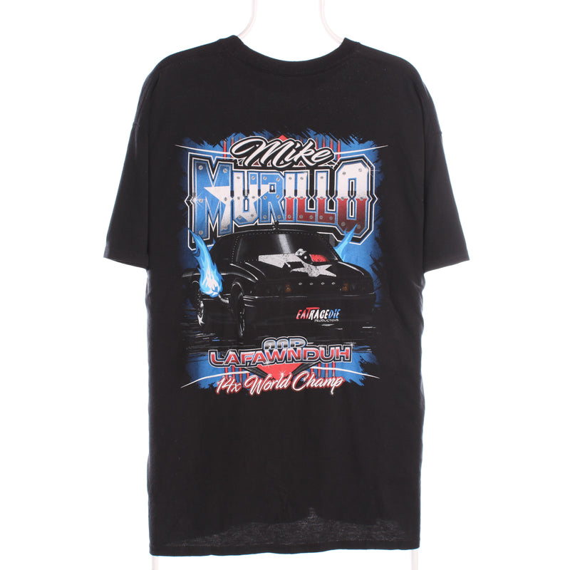 Gildan 90's Back Print Racing T Shirt XLarge Black