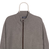 Chaps Ralph Lauren 90's Knitted Full Zip Up Sweatshirt Large Grey