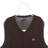 Chaps Ralph Lauren 90's Vest Sleeveless Knitted Jumper / Sweater XLarge Brown