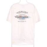 Harley Davidson Motor Cycle 90's Spellout Back Print Short Sleeve T Shirt XLarge White