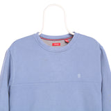 Izod 90's Plain Crewneck Sweatshirt Medium Blue