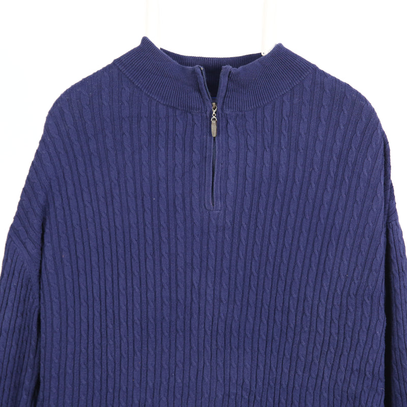 Pendleton 90's Quarter Zip Knitted Jumper Large Blue