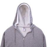 Jerzees 90's Full Zip Up Plain Hoodie Small Grey