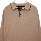 Tommy Hilfiger 90's Long Sleeve Button Up Knitted Sweatshirt Large Beige Cream