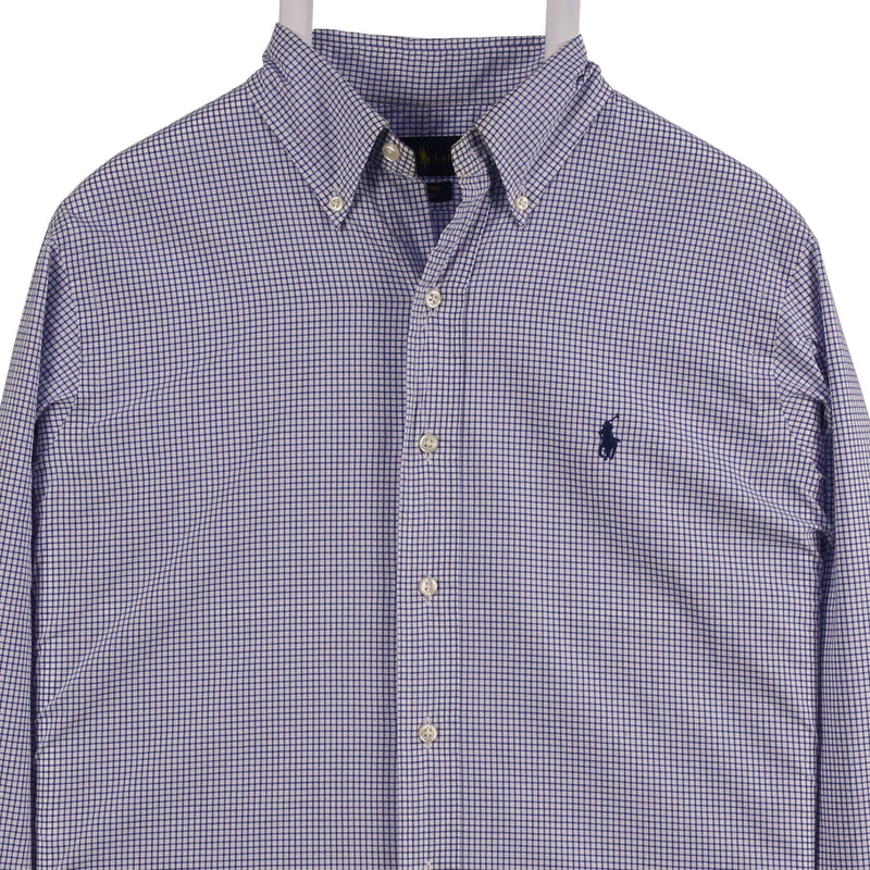 Polo Ralph Lauren 90's Long Sleeve Button Up Check Shirt Small Blue