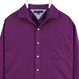 Tommy Hilfiger 90's Plain Long Sleeve Button Up Shirt Large Purple