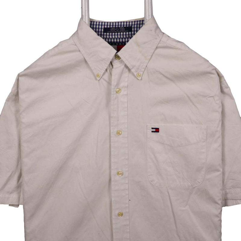 Tommy Hilfiger 90's Short Sleeve Button Up Shirt Large White