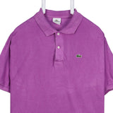 Lacoste 90's Collared Short Sleeve Quarter Button Polo Shirt Large Purple
