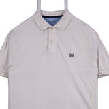 Chaps 90's Short Sleeve Button Up Polo Shirt Small White