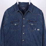 Lucky Brand 90's Denim Long Sleeve Button Up Shirt Medium Blue