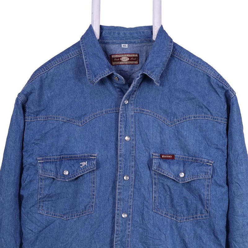 Trade Easy Mark 90's Denim Shirt Button Up Shirt XLarge Blue