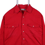 Clique 90's Long Sleeve Button Up Plain Shirt Medium Red