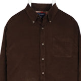 Croft And Barrow 90's Long Sleeve Button Up Corduroy Shirt Medium Tan Brown