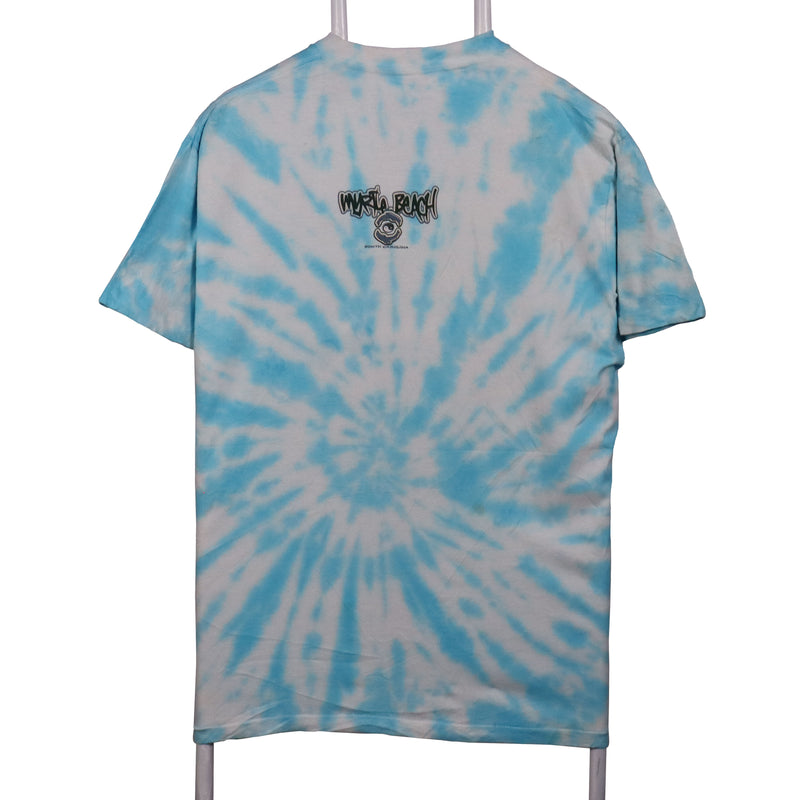 Dande 90's Tie Dye Racing Short Sleeve Crewneck T Shirt Large Blue