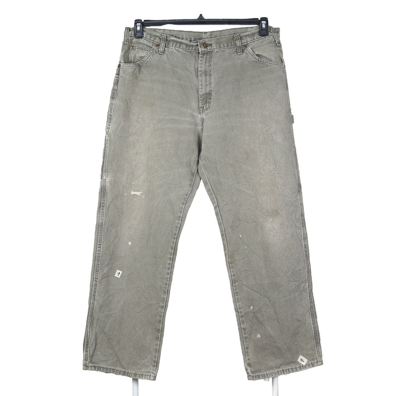 Dickies 90's Carpenter Workwear Denim Baggy Jeans / Pants 38 Khaki Green