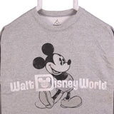Disney 90's Mickey Mouse Graphic Spellout Logo Sweatshirt Small Grey