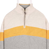 Eddie Bauer 90's Quarter Zip Knitted Jumper / Sweater XLarge Grey