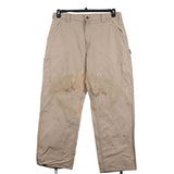 Carhartt 90's Carpenter Workwear Straight Leg Bootcut Jeans / Pants 30 x 30 Beige Cream