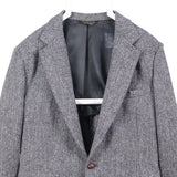 Harris Tweed 90's Tweed Wool Jacket Button Up Blazer 44 Grey