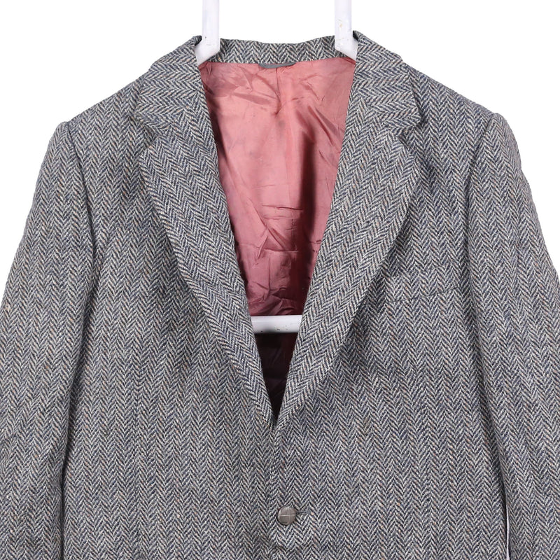 Harris Tweed 90's Tweed Wool Jacket Button Up Blazer 44 Beige Cream