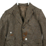 Harris Tweed 90's Tweed Wool Jacket Button Up Long Sleeve Blazer 38 Brown