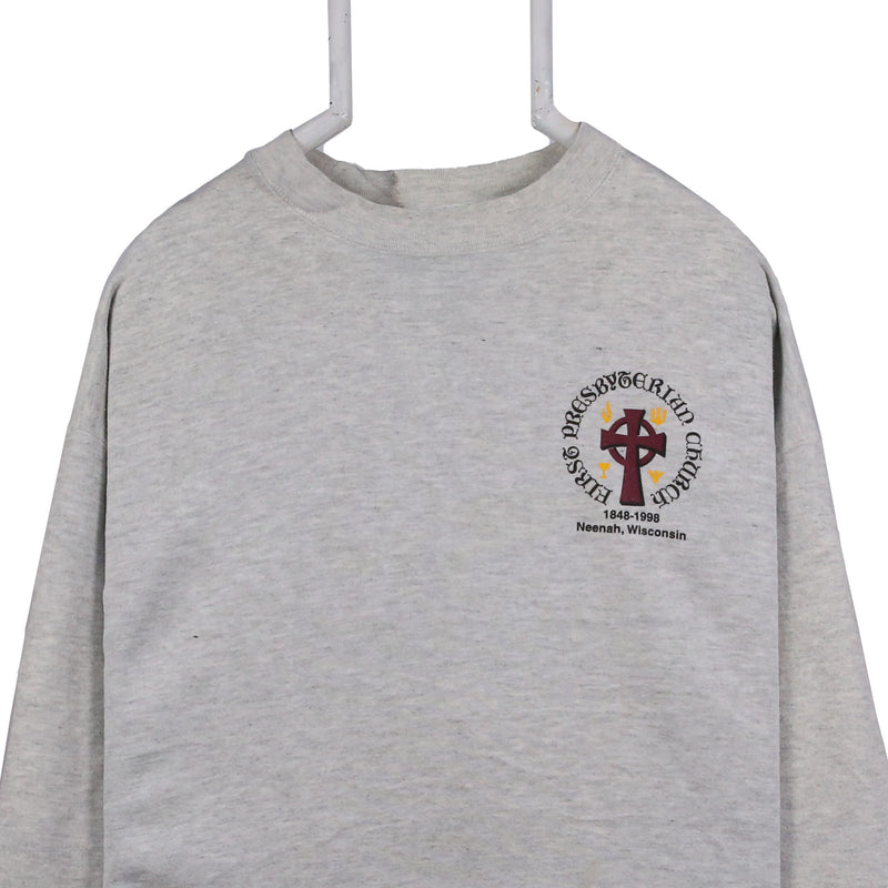 Lee 90's Cross Crewneck Heavyweight Sweatshirt XLarge Grey