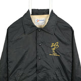 Trimark 90's College Coach Jacket Button Up Varsity Jacket Large Black