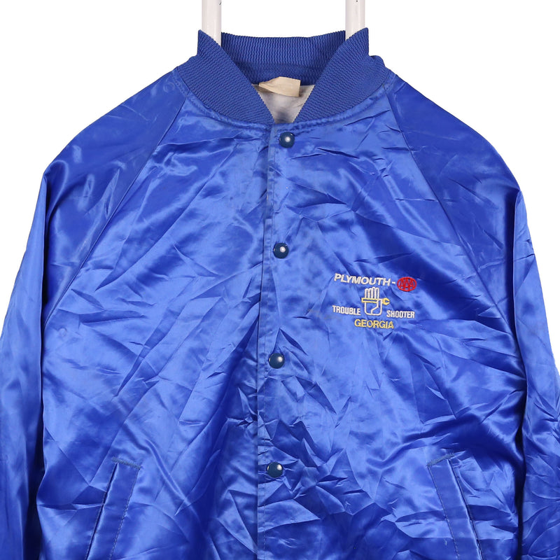 Auburn 90's Coach Button Up Bomber Jacket Large Blue