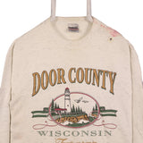 Oneita 90's Door Country Crewneck Sweatshirt Large White