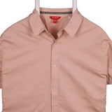 Guess 90's Short Sleeve Button Up Shirt Medium Pink
