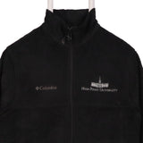 Columbia 90's Spellout Logo Full Zip Up Fleece Jumper Small Black