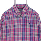Ralph Lauren 90's Check Long Sleeve Button Up Shirt Small Blue