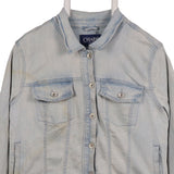 Chaps 90's Acid Wash Button Up Long Sleeve Denim Jacket Large Blue