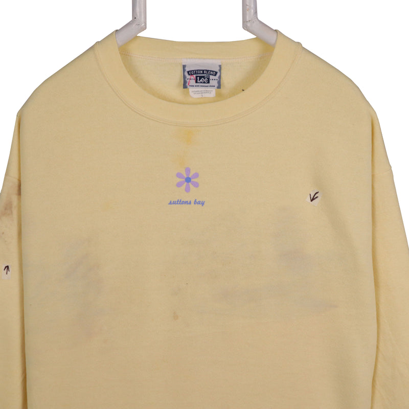 Lee 90's Sutton Bay Crewneck Sweatshirt Large Yellow