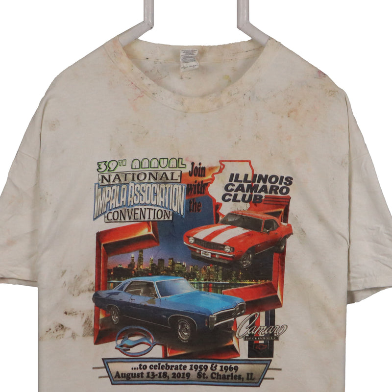 Gildan 90's NASCAR Short Sleeve Crewneck T Shirt XLarge White