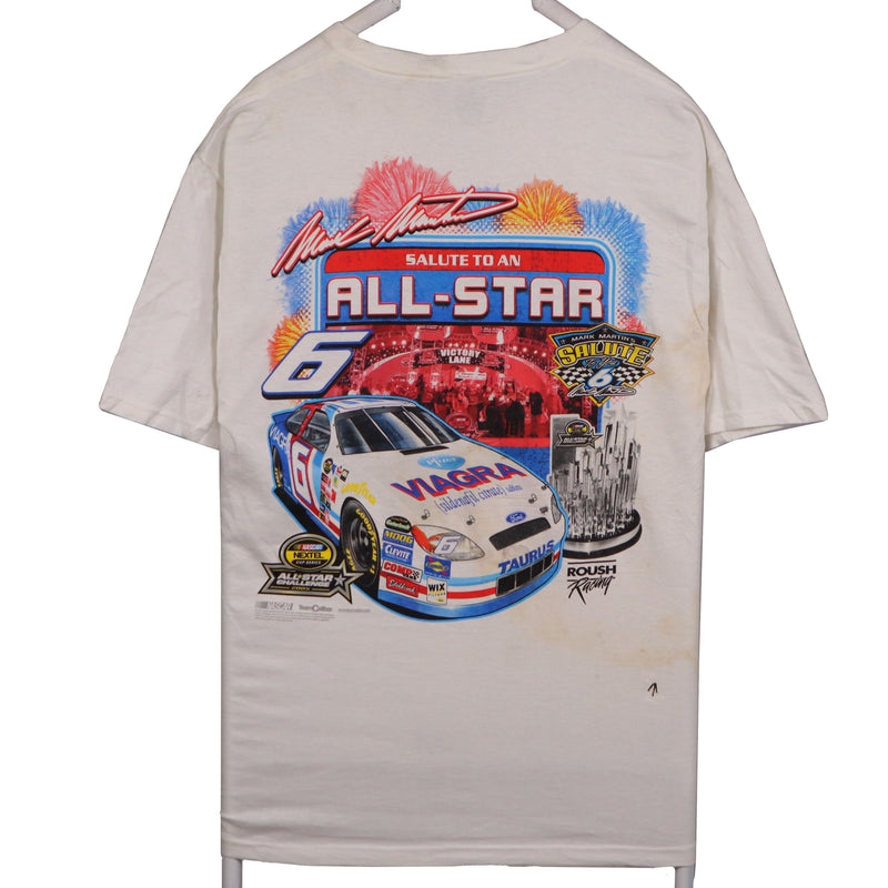 Fruit of the Loom 90's Racing Car Short Sleeve Crewneck T Shirt Large White