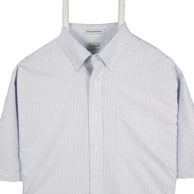 L.L.Bean 90's Short Sleeve Button Up Shirt Medium Blue