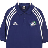 Adidas 90's Rugby Quarter Button Short Sleeve Polo Shirt XLarge Navy Blue