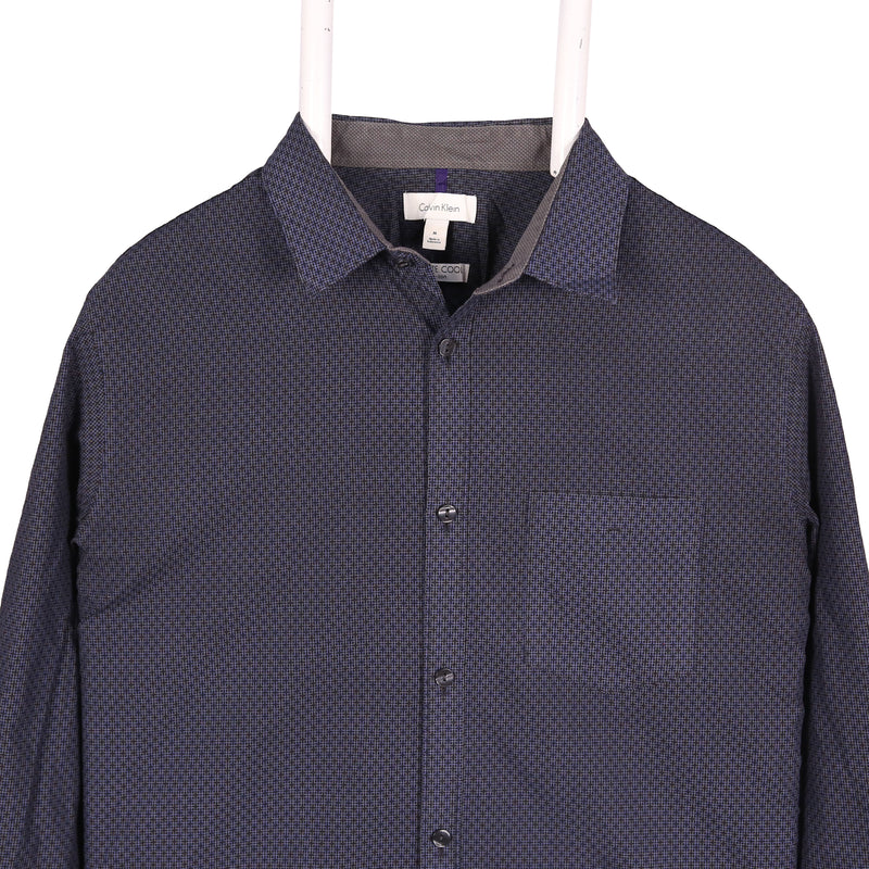 Calvin Klein 90's Plain Long Sleeve Button Up Shirt Medium Grey