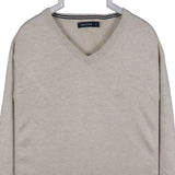 Nautica 90's Knitted V Neck Jumper / Sweater Large Grey