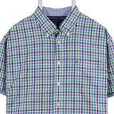 Tommy Hilfiger 90's Short Sleeve Button Up Check Shirt XLarge Green